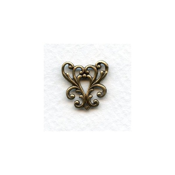 Feminine Filigree Y-Connector Oxidized Brass (6)