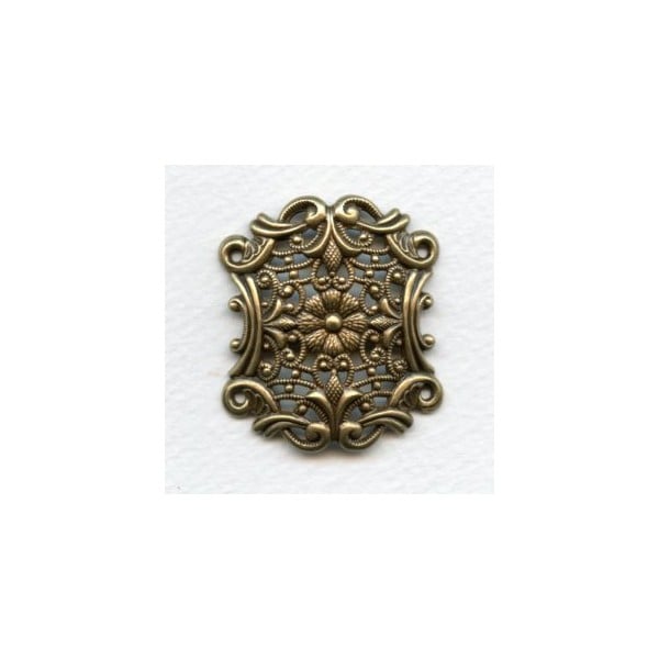 European Openwork Stamping Oxidized Brass 39mm (1)