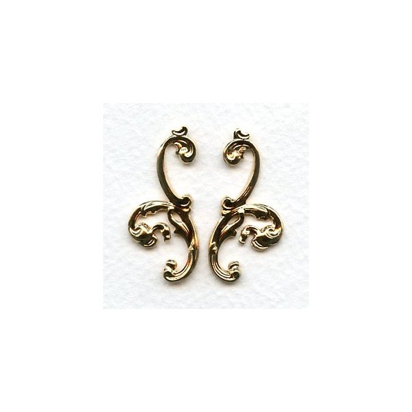 Grand Flourish Scrolls Bright Gold 33mm (1 Set)