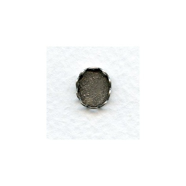 Lace Edge Settings 10x8mm Oxidized Silver (12)
