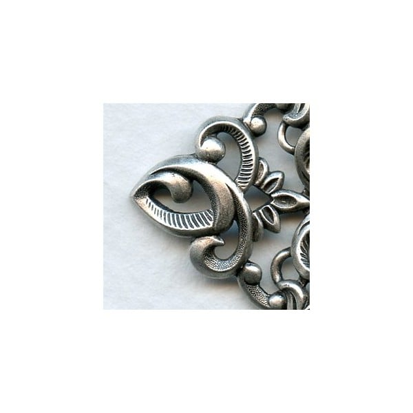 Exceptional Oxidized Silver Stamping Oval 57mm (1) - Image 2