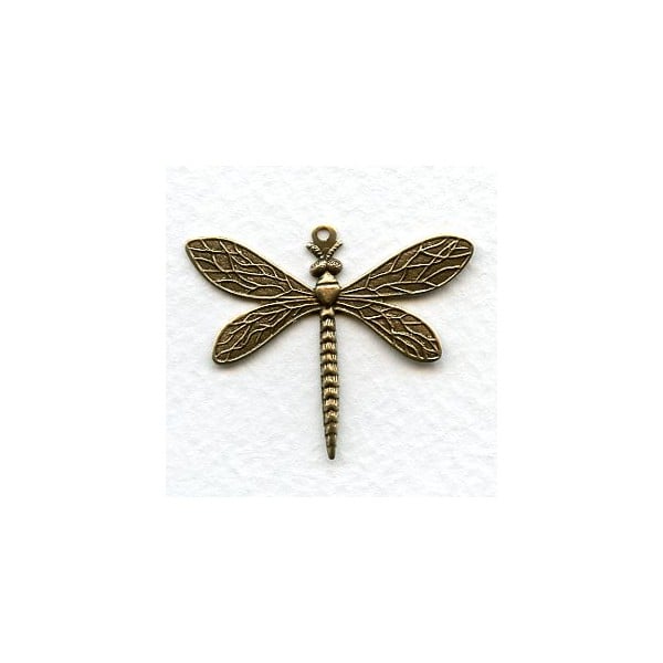 Detailed Medium Dragonfly Pendants Oxidized Brass (3)