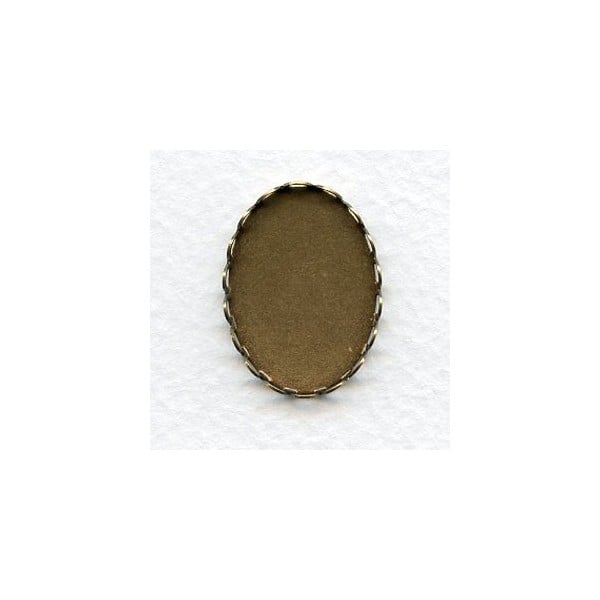 Lace Edge Settings 25x18mm Oxidized Brass (6)