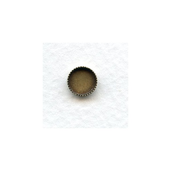 Serrated Edge 7mm Round Settings Oxidized Brass (12)