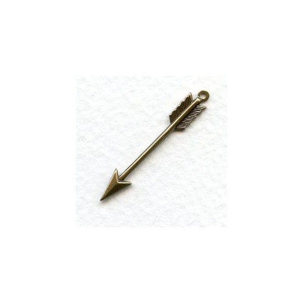 Small Arrow Pendants Oxidized Brass 33mm (2)