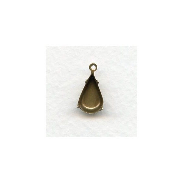 Pear Shape Setting Pendants 13x8mm Oxidized Brass (12)