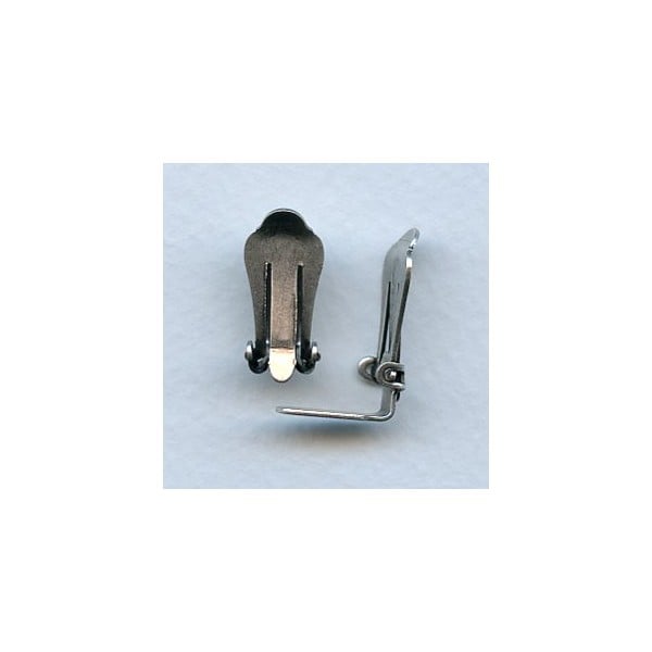 Clip Earring Findings Oxidized Silver