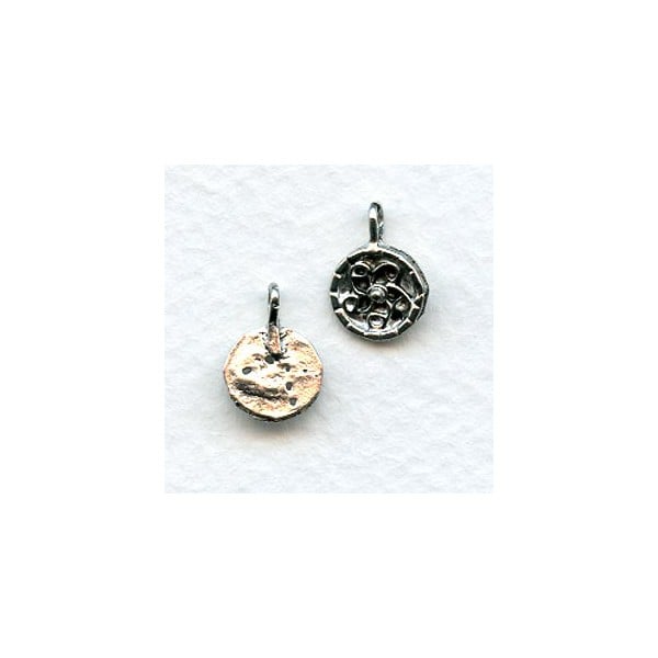 Swirl Design Earring Tops or Pendants Antique Silver (4)