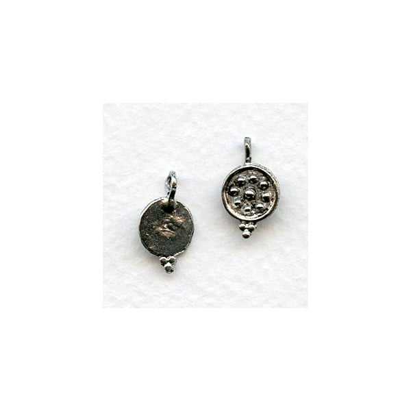 Bead Detail Earring Tops or Pendants Antique Silver (4)
