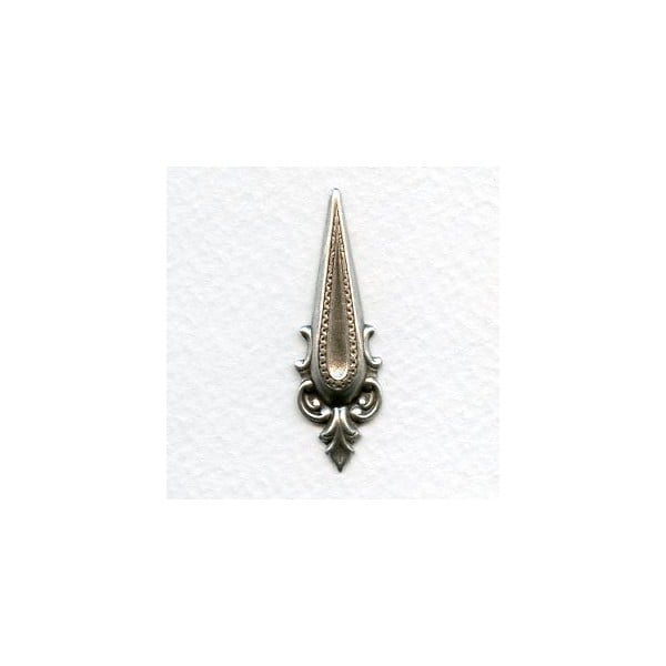 Prong Effect Stampings Long Narrow Oxidized Silver (6)