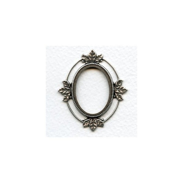 Floating Leaves Setting 30x22mm Oxidized Silver (1)