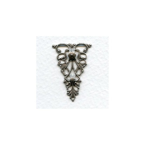 Filigree Triangle 31mm Connector Oxidized Silver (4)