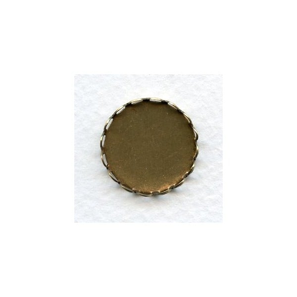 Lace Edge Settings 18mm Round Oxidized Brass (12)