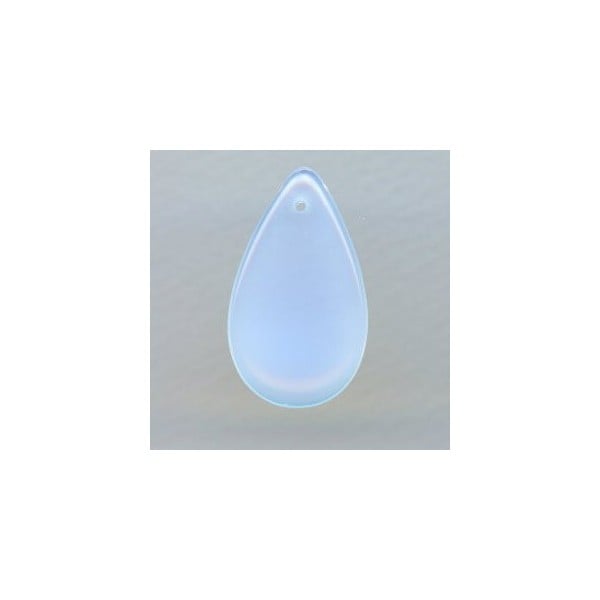 Czech Glass White Opal Smooth Pendant 30mm
