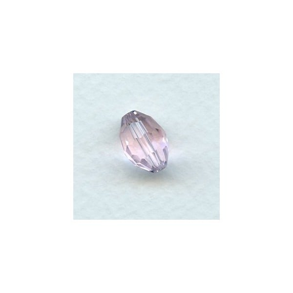 Oval Faceted Glass Beads Pink 11x8mm