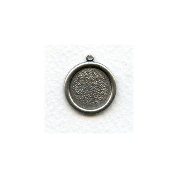 Simple 15mm Settings Oxidized Silver with Loop (6)