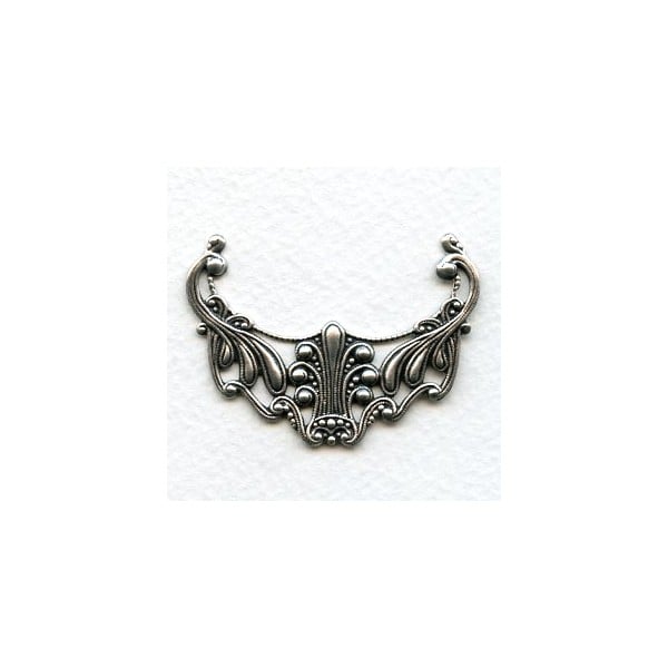 Victorian Filigree Focal Connector Oxidized Silver 48mm (1)