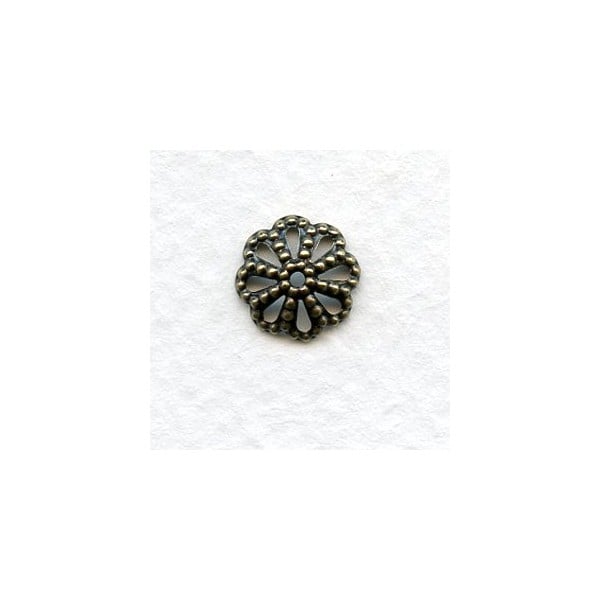 Filigree Bead Caps 9mm Oxidized Brass (50)