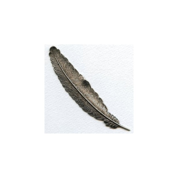 Feather Stamping Oxidized Silver 115mm (1)