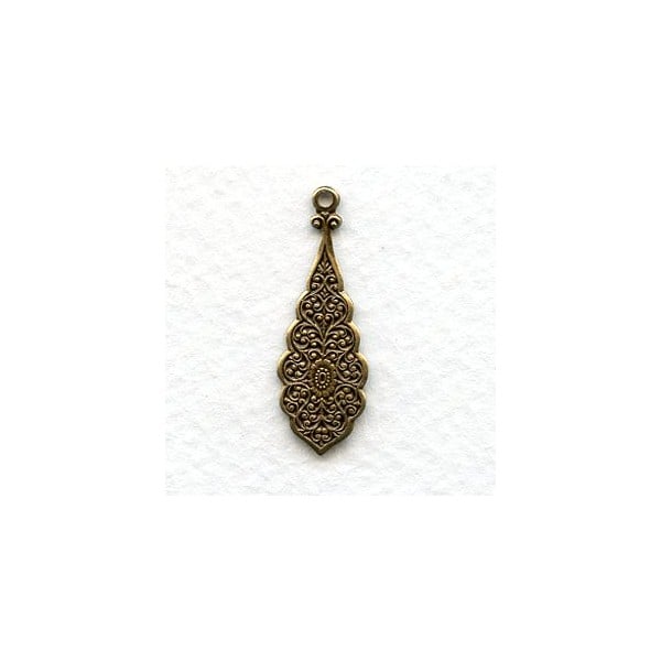 Embossed Pendants for Earrings 30mm Oxidized Brass (6)