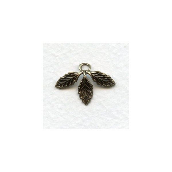 Three Leaves with a Loop Oxidized Brass (6)