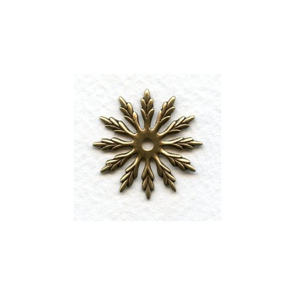 Flower Detail Wheels Oxidized Brass 26mm (6)
