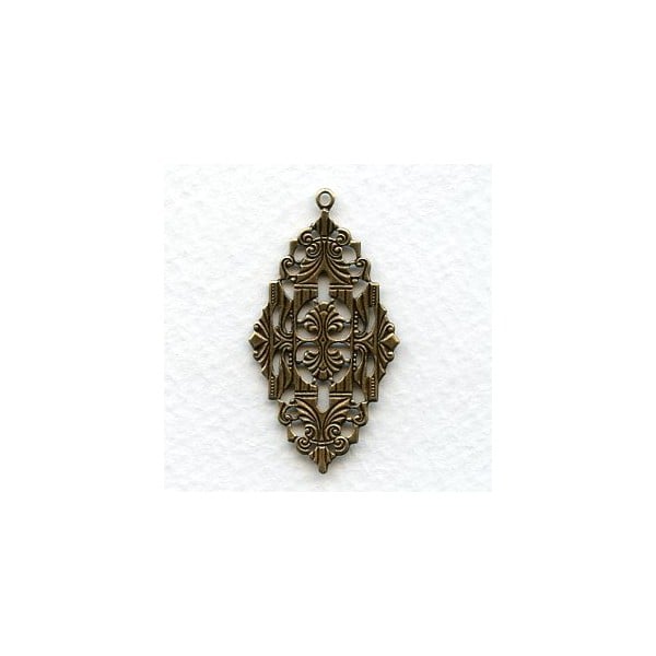 Intricate Plaque Stamping Oxidized Brass 41mm (1)