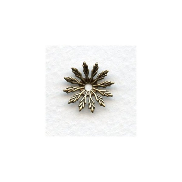 Dapt Flower Oxidized Brass Stampings 17mm (12)