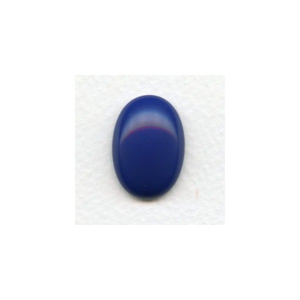 Lapis Blue Glass Cabochon 25x18mm Flat Back (1)