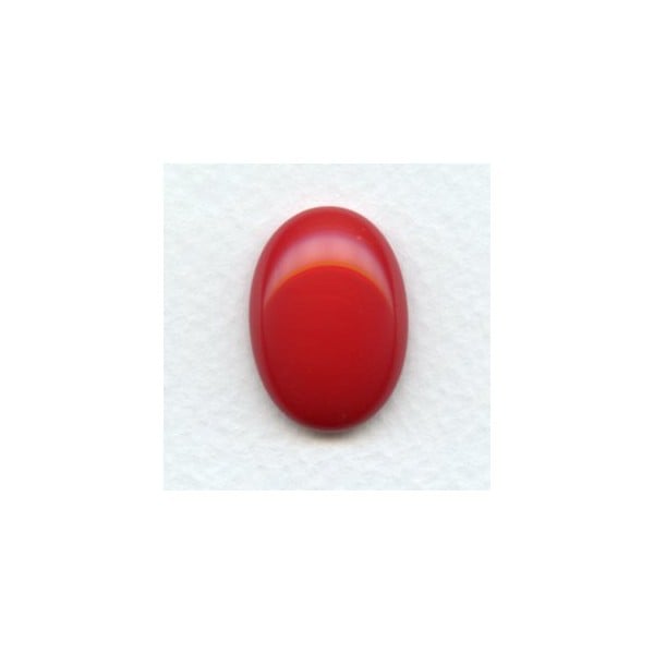 Cherry Red Glass Cabochon 25x18mm Flat Back (1)