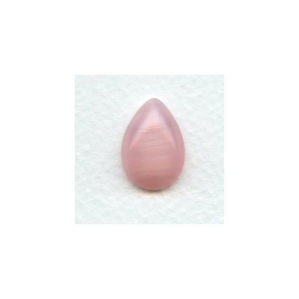 Rose Quartz Glass Pear Shape Cabochon 18x13mm (1)
