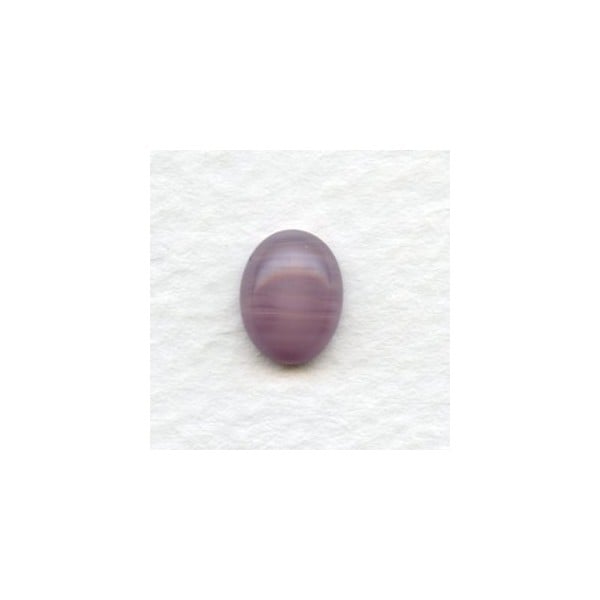 ^Amethyst-Quartz Glass Cabochons 10x8mm (6)