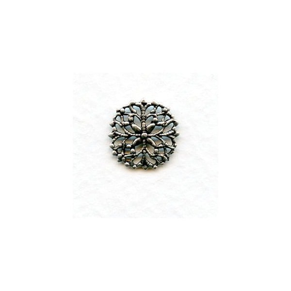 Filigree Accent Oxidized Silver 13mm (6)