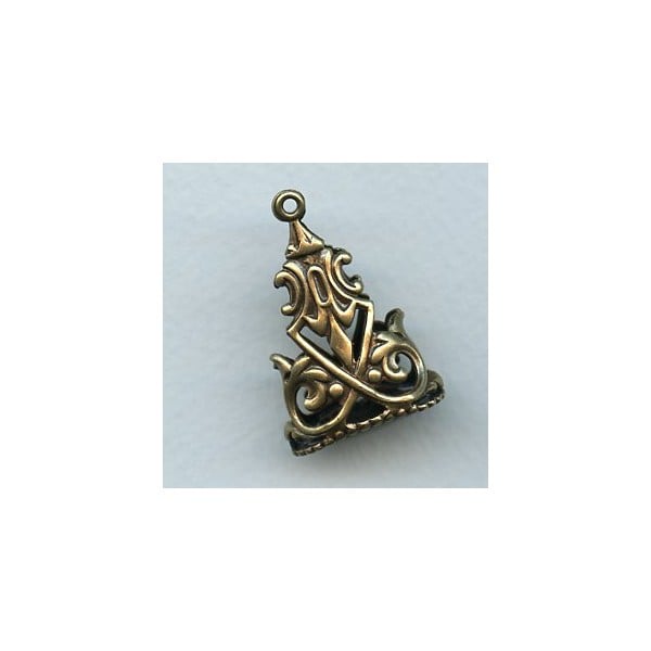 Fob Seal Drop Oxidized Brass 35mm (1)