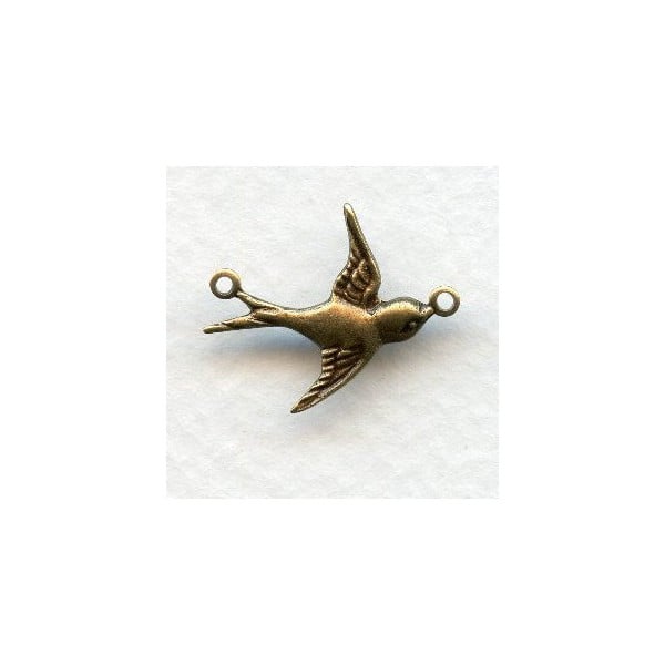 Flying East Bird Connectors Oxidized Brass (6)