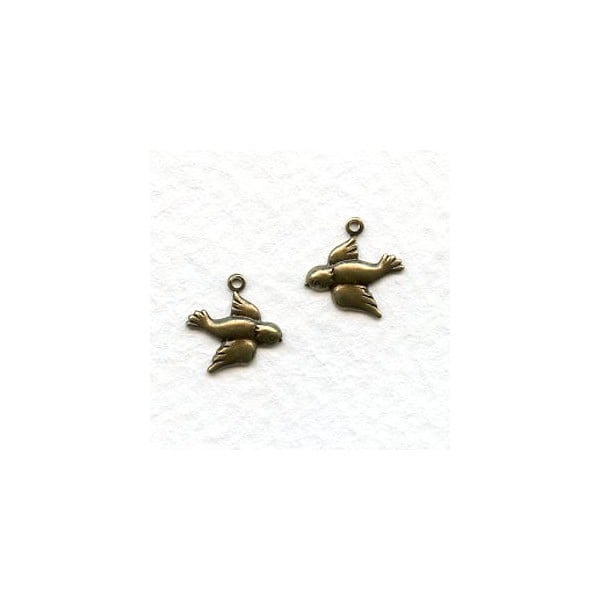Baby Sparrow's First Flight Oxidized Brass 10mm (12 sets)