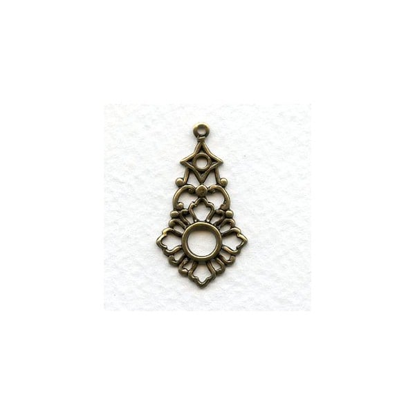 Openwork Pendant Drops Oxidized Brass (6)
