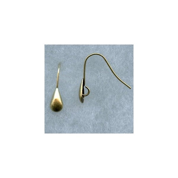 Smooth Shield Earwires with Loop Oxidized Brass