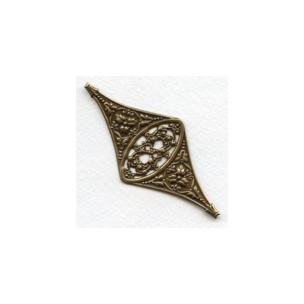 Excellent Openwork Floral Oxidized Brass Stamping (1)