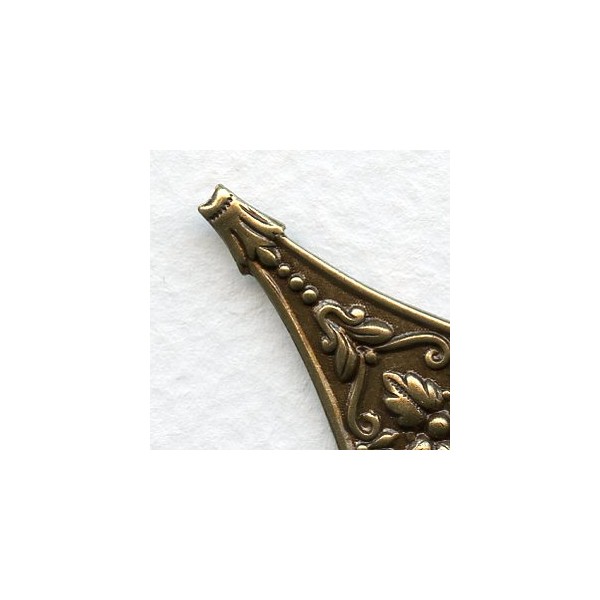 Excellent Openwork Floral Oxidized Brass Stamping (1) - Image 2