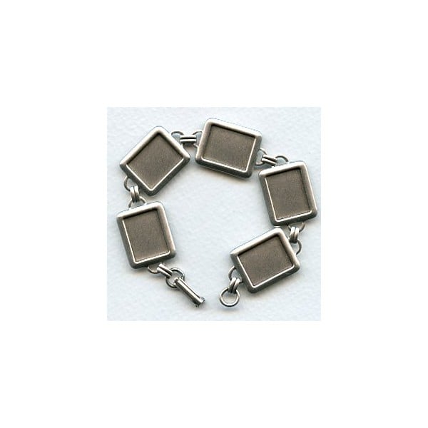 Bracelet Finding 16x12mm Settings Oxidized Silver (1)