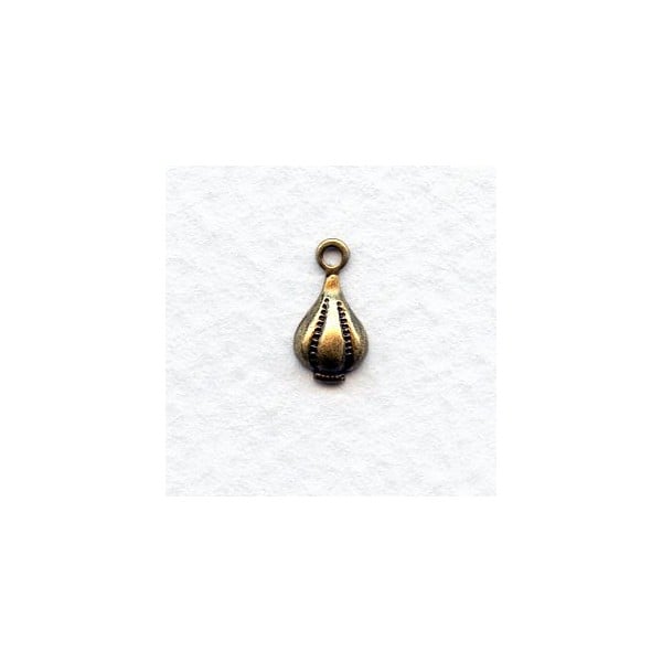 Decorative Tear Drop Pendants Oxidized Brass 10mm (6)