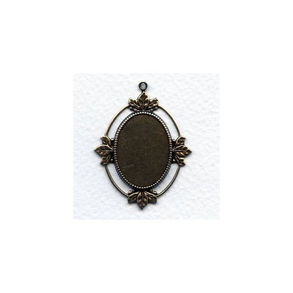 Floating Leaves Settings 25x18mm Oxidized Brass (3)