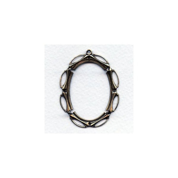 Openwork Details Oxidized Brass 40x30mm Setting (1)