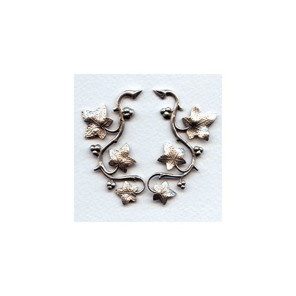 Vines with Berries Oxidized Silver 57mm (1 set)