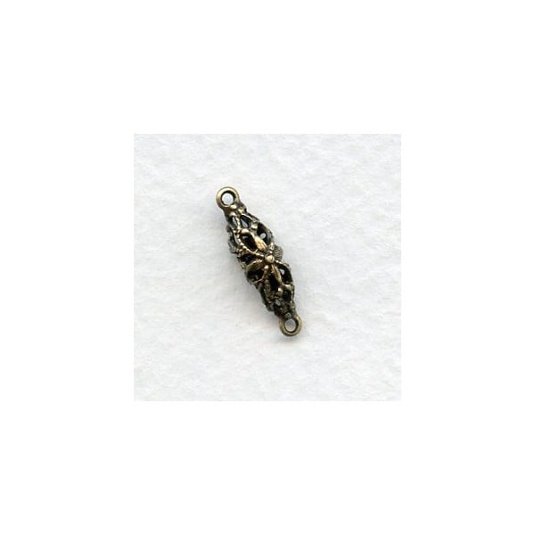 Filigree Connector Oval Bead 17mm Oxidized Brass (6)