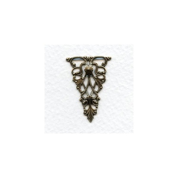 Filigree Triangle 31mm Connector Oxidized Brass (4)