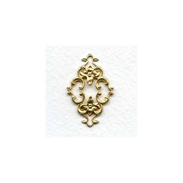 Feminine Floral Connector Raw Brass 36mm (2)