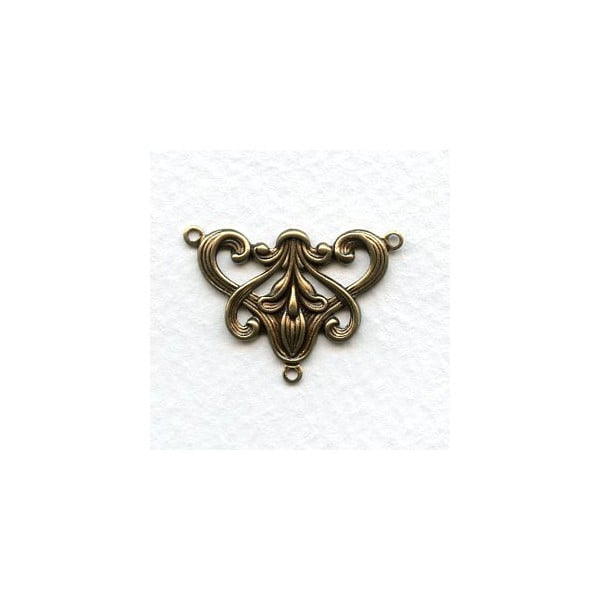 Art Nouveau Style Floral Connector Oxidized Brass (4)