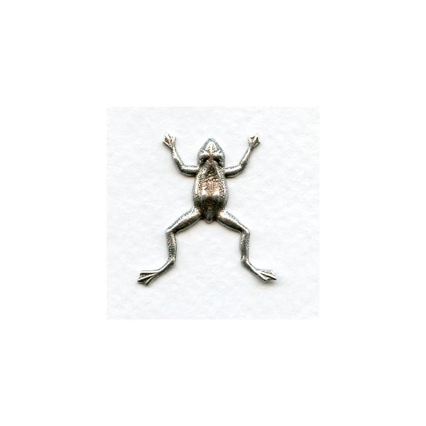 Tree Frogs Oxidized Silver Stampings 28mm (6)